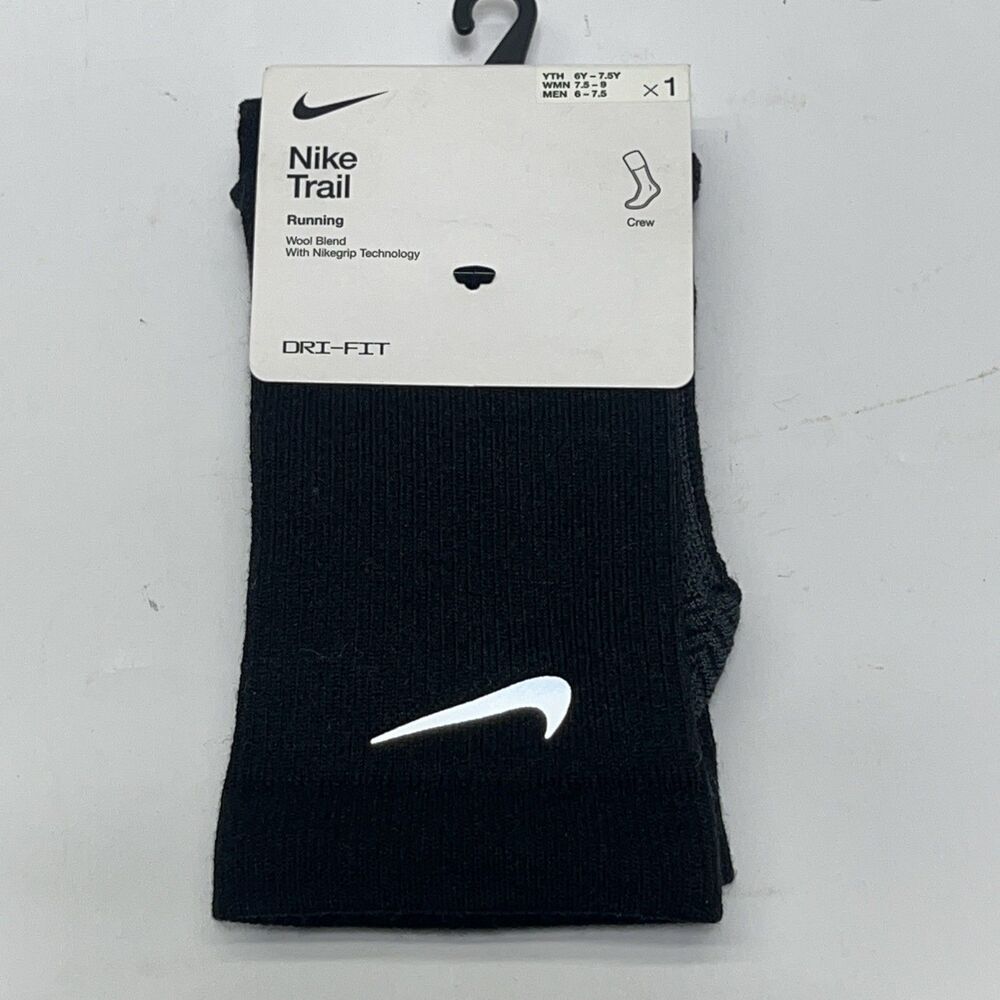 Nike Trail‎ Running Wool Blend Dri-Fit crew Socks HF7155 500 M 6-7.5 /W 7.5-9